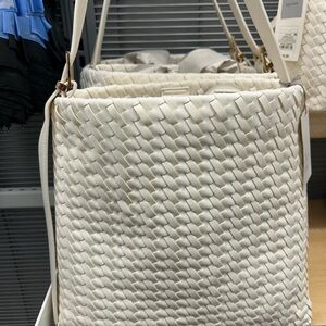 Chic Cream Woven Tote Bag